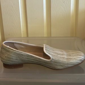 Cole Hann cream and gold loafer 9.5
